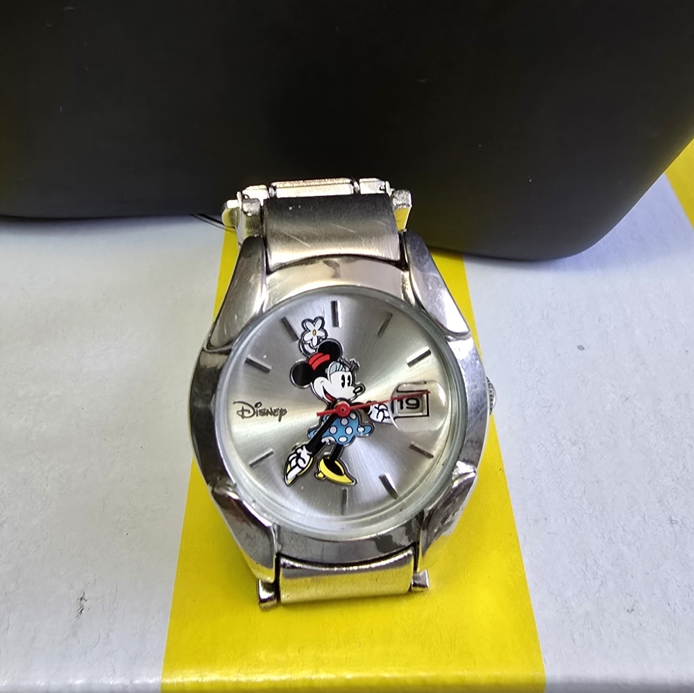 Disney Silver Tone Watch with Minnie Mouse Design